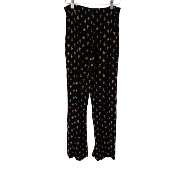 Billabong Black Floral Wide-Leg Split Pants Size Large Floral pattern - Picture 10 of 13